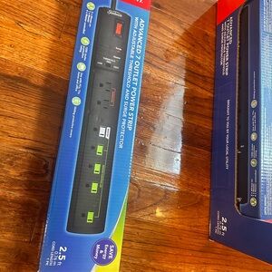 Black Power Strip with Surge Protection